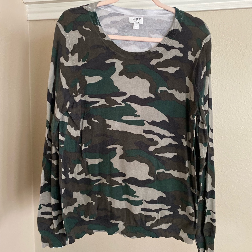 Women’s J. Crew Camo Teddie Sweater